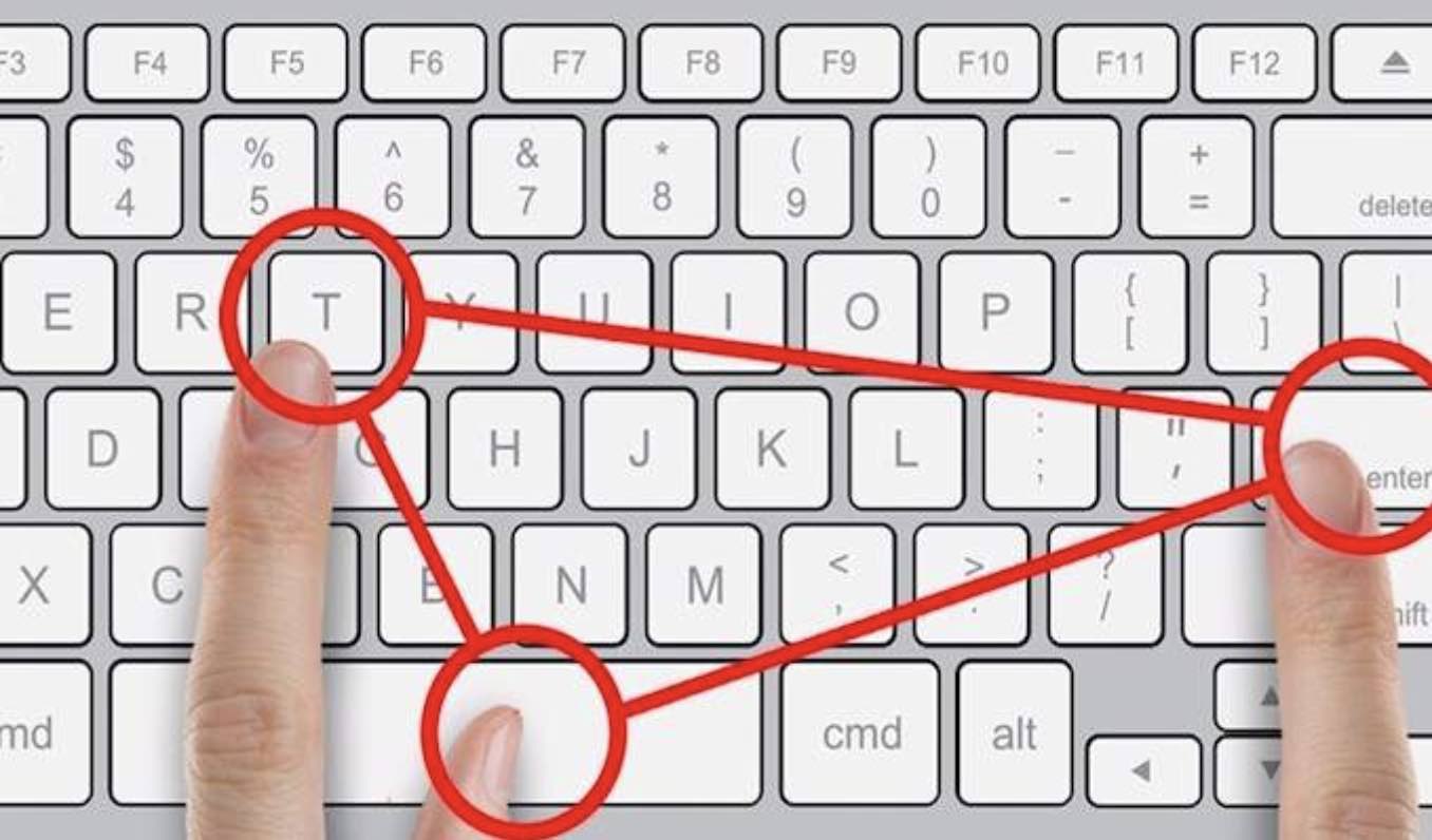Image illustrant des mains utilisant un clavier pour des raccourcis