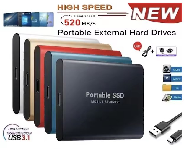 Disque dur externe SSD portable haute vitesse