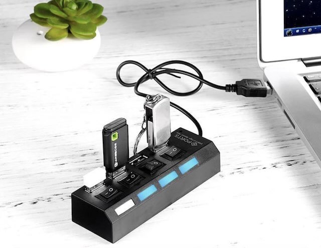 HUB USB 4 Ports avec interrupteur