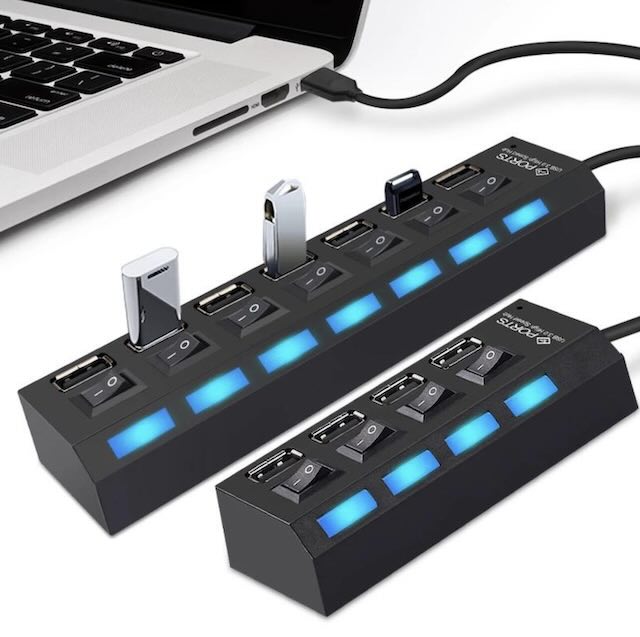 HUB USB 7 Ports avec interrupteur