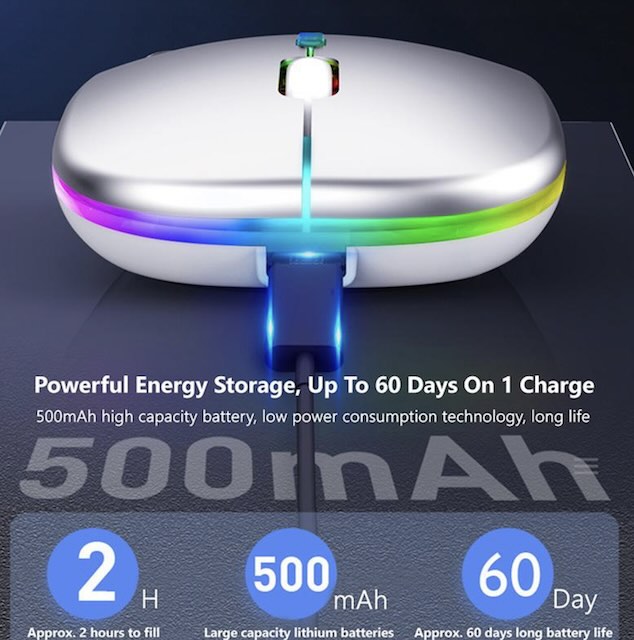 Souris sans fil Bluetooth rechargeable