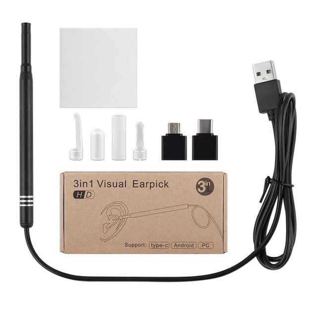 Outil de nettoyage d'oreille Usb 3 en 1