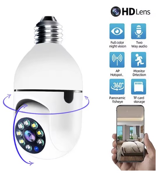 Caméra IP WiFi 4G E27