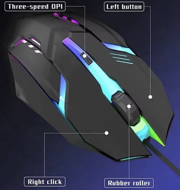 ITLY M01-Souris de jeu filaire USB rétro-4.2 LED
